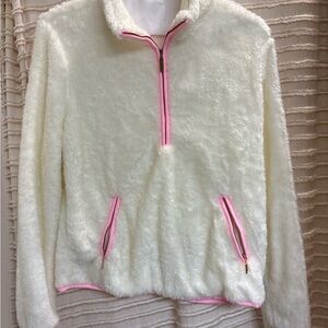 Lilly Pulitzer White and Pink Fleece Jacket